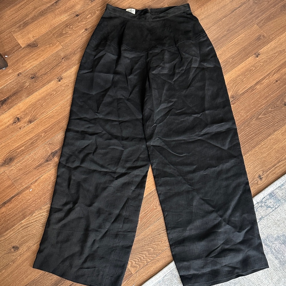 Massimo Dutti leather linen and Mulberry Silk pants